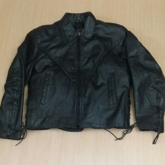 Vintage 80s Silver Bike Leather Motorcycle Jacket - Picture 2 of 8